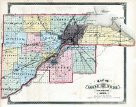 Lucas and Part of Wood Counties Map, Lucas County and Part of Wood County 1875 Including Toledo